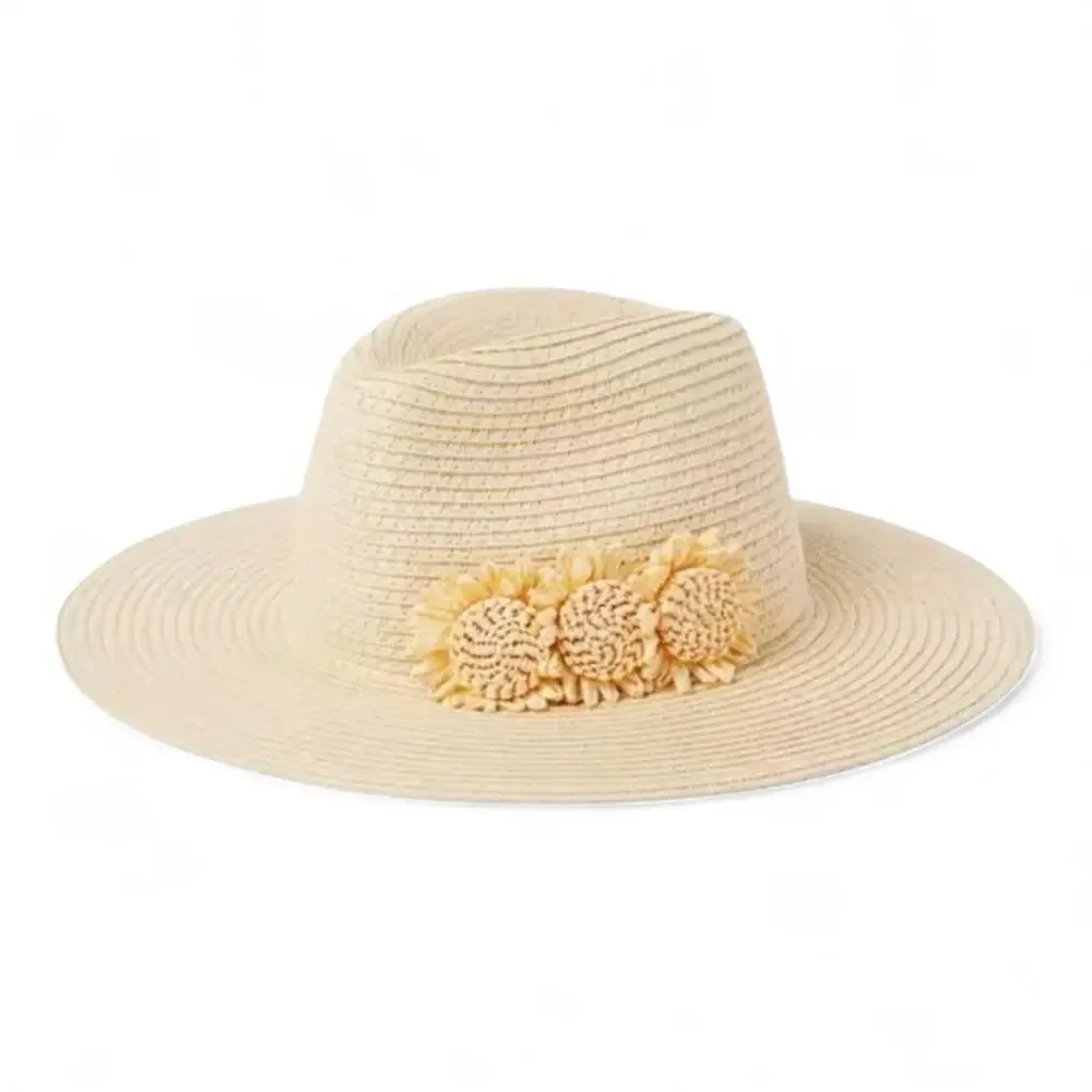 Janie and Jack Baby Flower Straw Hat 6-12 Months Country Cowgirl Western